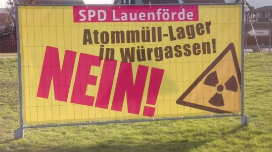 Das Bauzaunbanner der SPD Lauenförde